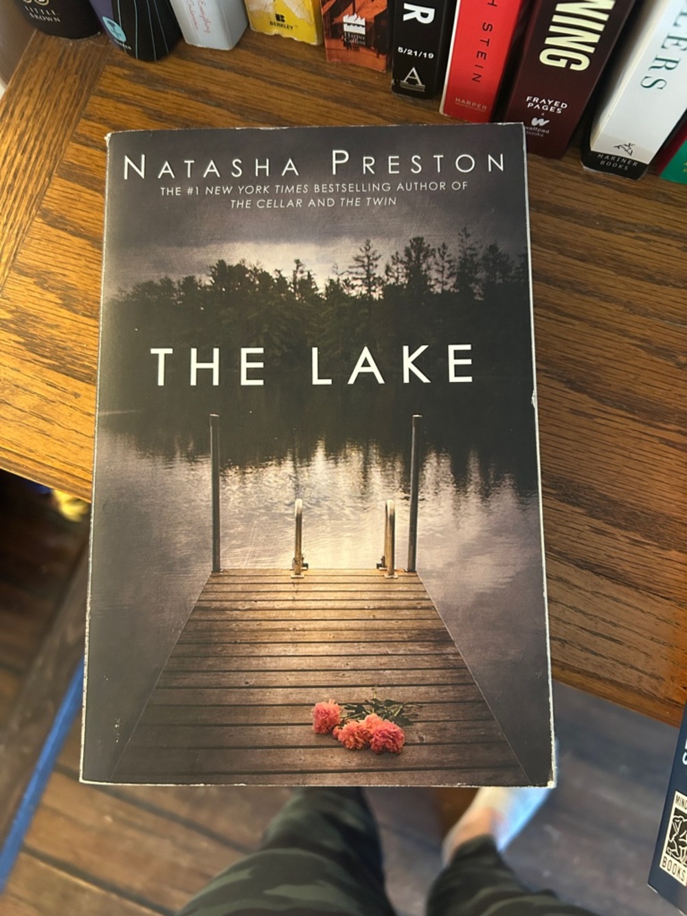 Natasha Preston "The Lake" Paperback Book - Dark Lake Cover with Pink Flowers